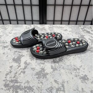 BYRIVER Mens Womens Acupressure‎ Massage Sandals XL Black Red Gray Reflexology